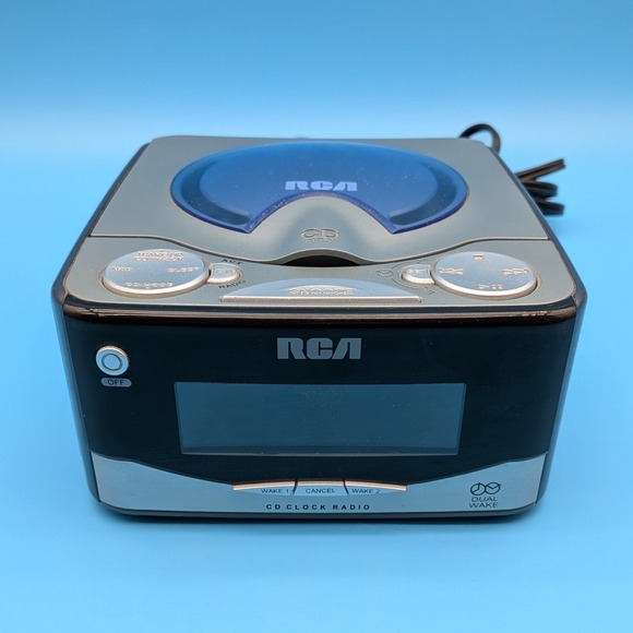 RCA Other - RCA CD Clock Radio Dual Alarm AM/FM Blue Silver RP5610A Tested